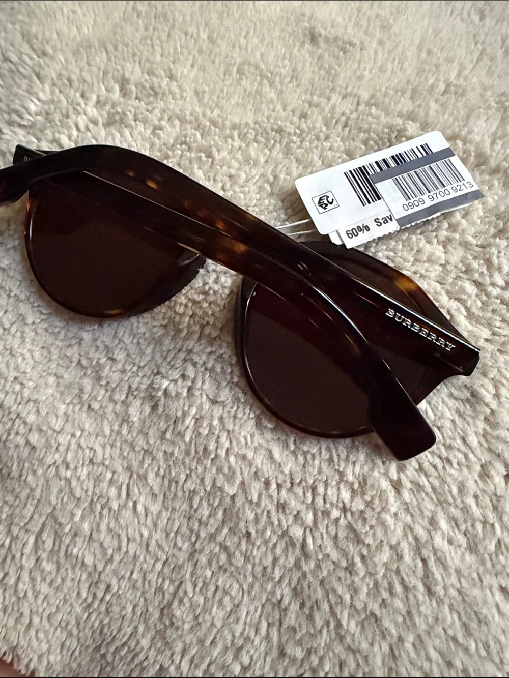 NWT! Burberry 50mm Round Sunglasses DARK HAVANA Tortoise Brown